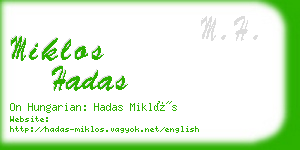 miklos hadas business card